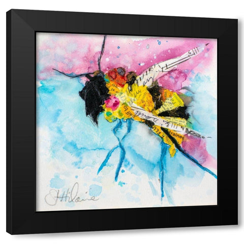 Happy Bee III Black Modern Wood Framed Art Print by St. Hilaire, Elizabeth