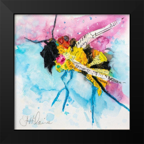 Happy Bee III Black Modern Wood Framed Art Print by St. Hilaire, Elizabeth