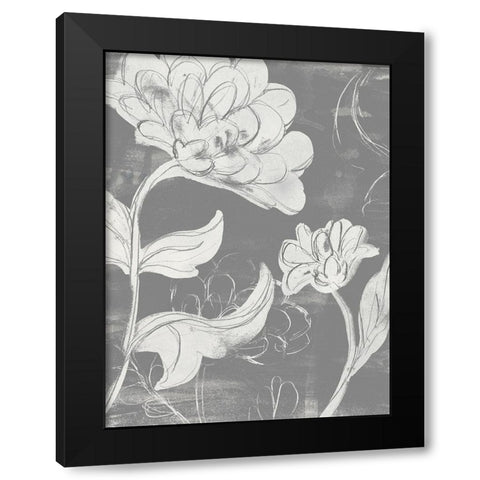 Grayscale Garden I Black Modern Wood Framed Art Print by Vess, June Erica