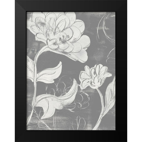 Grayscale Garden I Black Modern Wood Framed Art Print by Vess, June Erica