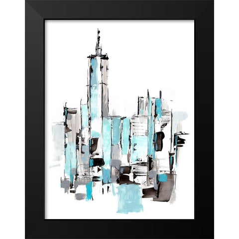 Blue City II Black Modern Wood Framed Art Print by Harper, Ethan