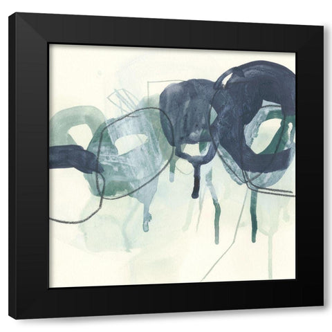 Chainlink Verdigris II Black Modern Wood Framed Art Print with Double Matting by Vess, June Erica