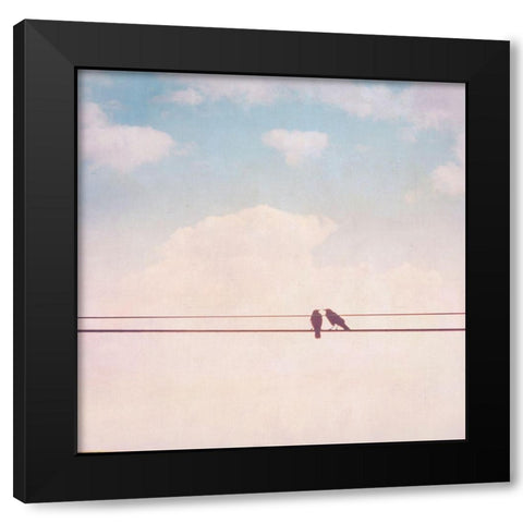 Birds on Wires II Black Modern Wood Framed Art Print with Double Matting by Brown, Thomas