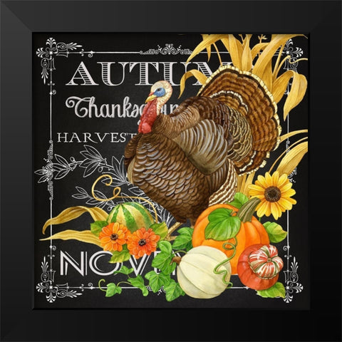 Harvest Greetings I Black Modern Wood Framed Art Print by Maday, Jane