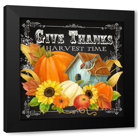 Harvest Greetings II Black Modern Wood Framed Art Print with Double Matting by Maday, Jane