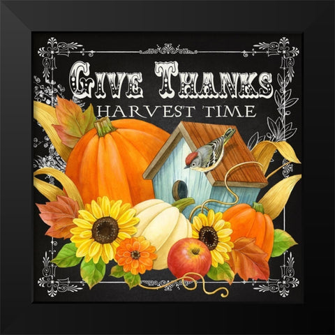 Harvest Greetings II Black Modern Wood Framed Art Print by Maday, Jane