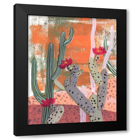 Desert Flowers I Black Modern Wood Framed Art Print with Double Matting by Wang, Melissa