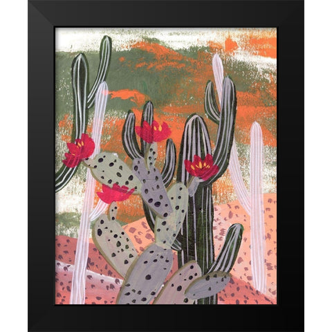 Desert Flowers II Black Modern Wood Framed Art Print by Wang, Melissa