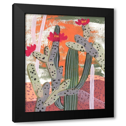 Desert Flowers III Black Modern Wood Framed Art Print with Double Matting by Wang, Melissa