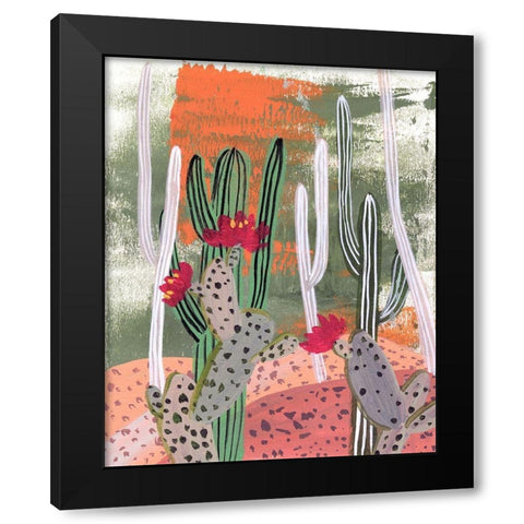 Desert Flowers IV Black Modern Wood Framed Art Print with Double Matting by Wang, Melissa