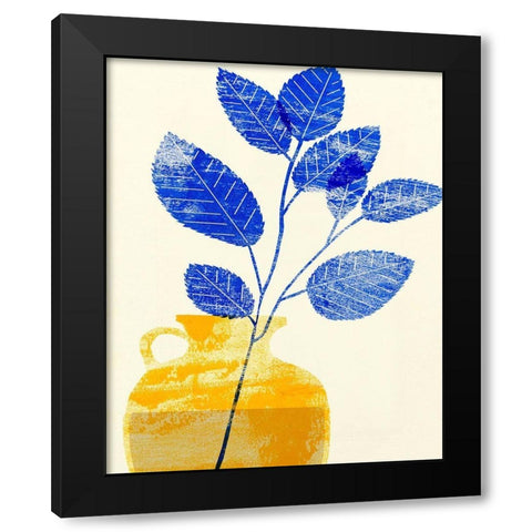 Florero Amarillo I Black Modern Wood Framed Art Print by Wang, Melissa