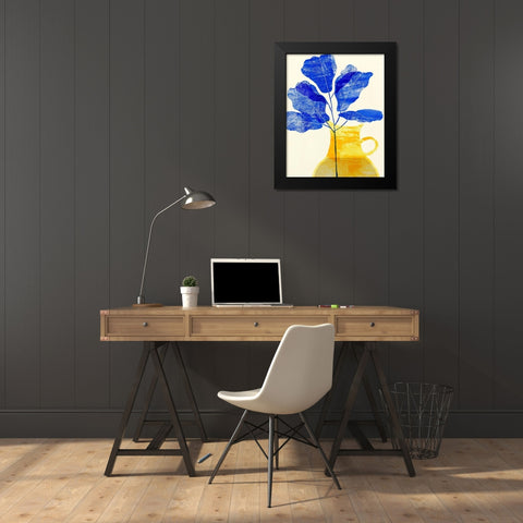 Florero Amarillo II Black Modern Wood Framed Art Print by Wang, Melissa