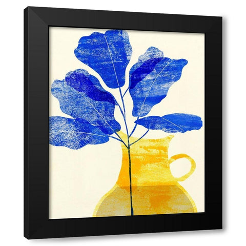 Florero Amarillo II Black Modern Wood Framed Art Print with Double Matting by Wang, Melissa