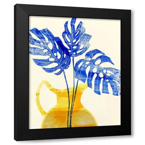 Florero Amarillo III Black Modern Wood Framed Art Print with Double Matting by Wang, Melissa