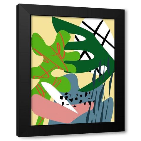 Tropical Series I Black Modern Wood Framed Art Print with Double Matting by Wang, Melissa