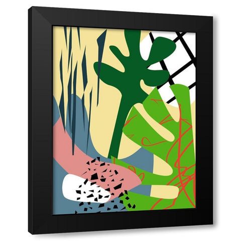 Tropical Series II Black Modern Wood Framed Art Print with Double Matting by Wang, Melissa