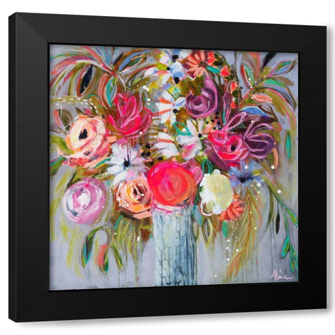 Blooming in Sunshine V Black Modern Wood Framed Art Print by Ramos, Nina