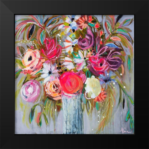 Blooming in Sunshine V Black Modern Wood Framed Art Print by Ramos, Nina