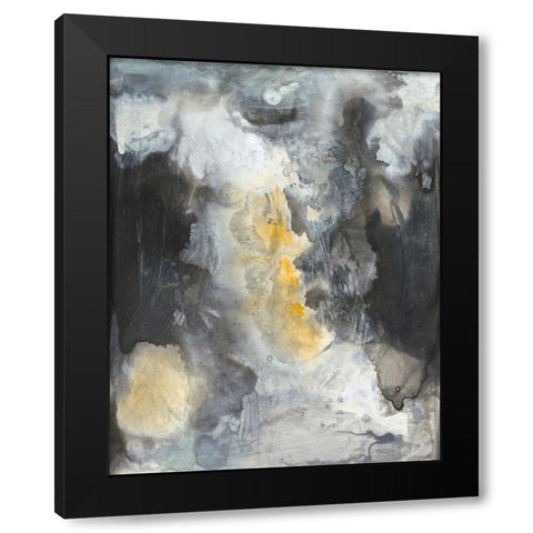 Iris Abstract II Black Modern Wood Framed Art Print with Double Matting by Combs, Joyce