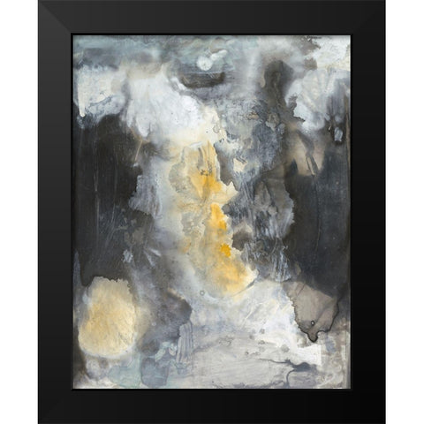 Iris Abstract II Black Modern Wood Framed Art Print by Combs, Joyce