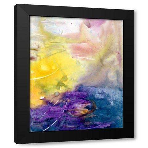 Floating Colors I Black Modern Wood Framed Art Print by Combs, Joyce