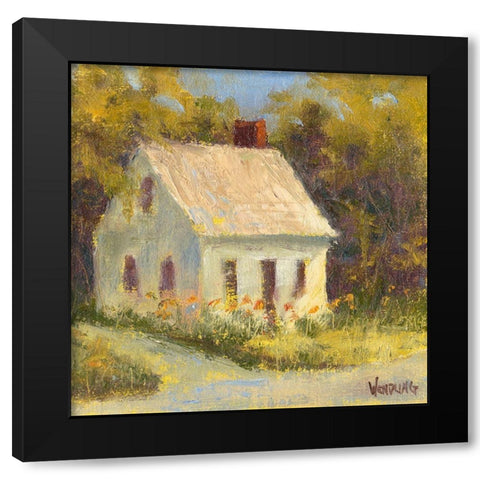 Sweet Cottage I Black Modern Wood Framed Art Print with Double Matting by Wendling, Marilyn