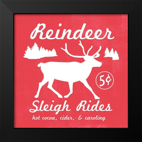 Reindeer Rides I Black Modern Wood Framed Art Print by Scarvey, Emma