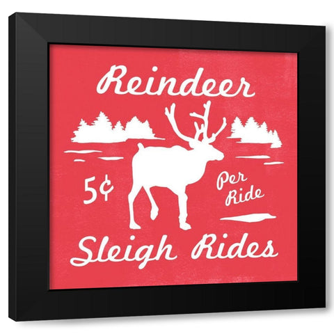 Reindeer Rides II Black Modern Wood Framed Art Print with Double Matting by Scarvey, Emma