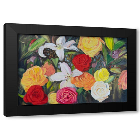 Floral Abundance II Black Modern Wood Framed Art Print by Iafrate, Sandra