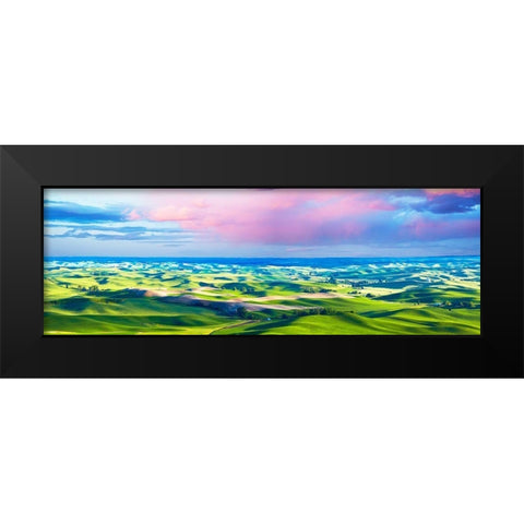 Farmscape Panorama II Black Modern Wood Framed Art Print by McLoughlin, James