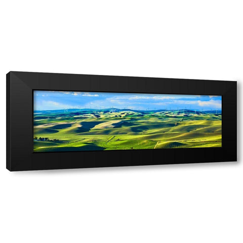 Farmscape Panorama III Black Modern Wood Framed Art Print with Double Matting by McLoughlin, James