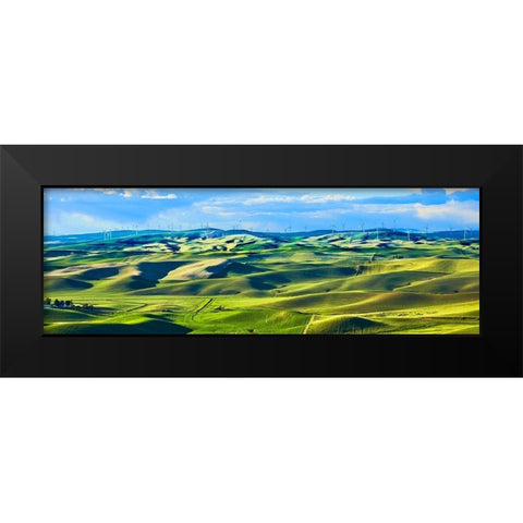 Farmscape Panorama III Black Modern Wood Framed Art Print by McLoughlin, James