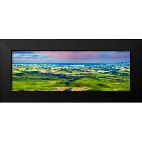 Farmscape Panorama IV Black Modern Wood Framed Art Print by McLoughlin, James