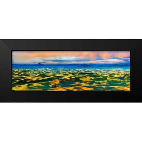 Farmscape Panorama V Black Modern Wood Framed Art Print by McLoughlin, James