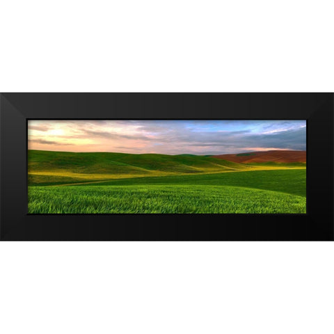 Farmscape Panorama VI Black Modern Wood Framed Art Print by McLoughlin, James