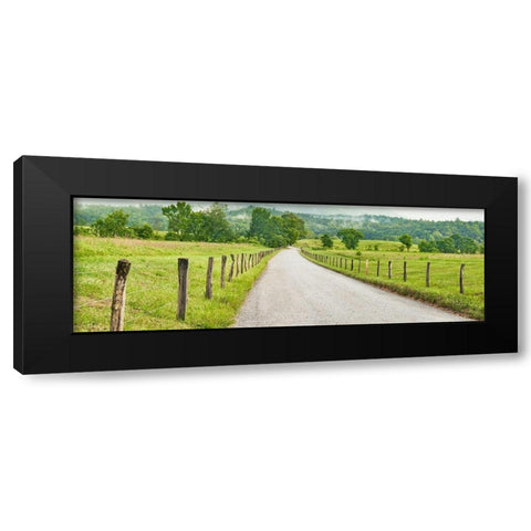 Country Road Panorama I Black Modern Wood Framed Art Print with Double Matting by McLoughlin, James