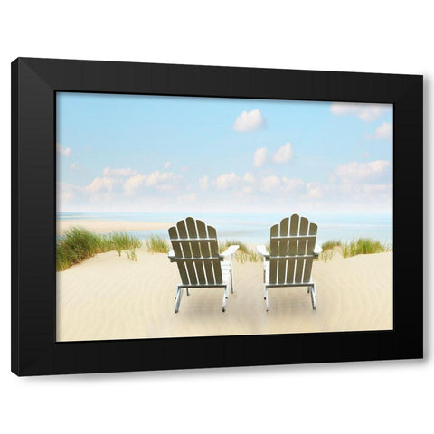Beachscape Photo I Black Modern Wood Framed Art Print by McLoughlin, James