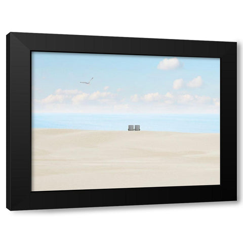 Beachscape Photo II Black Modern Wood Framed Art Print with Double Matting by McLoughlin, James