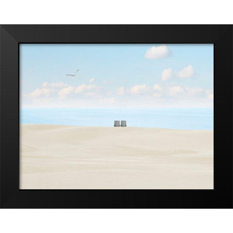 Beachscape Photo II Black Modern Wood Framed Art Print by McLoughlin, James
