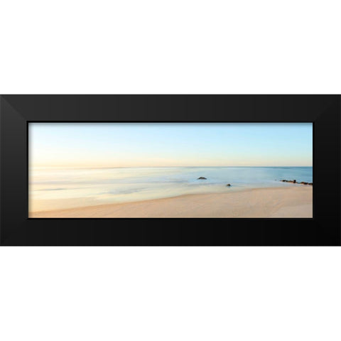 Beachscape Panorama II Black Modern Wood Framed Art Print by McLoughlin, James