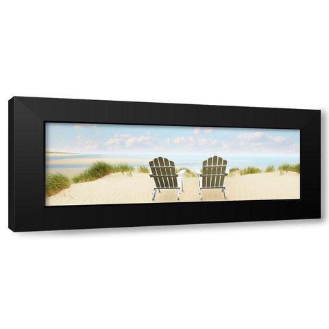 Beachscape Panorama VI Black Modern Wood Framed Art Print by McLoughlin, James