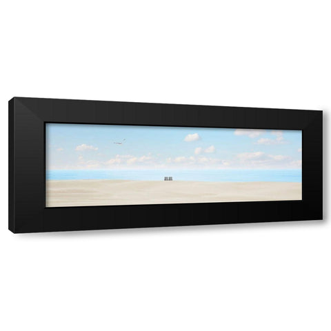 Beachscape Panorama VII Black Modern Wood Framed Art Print by McLoughlin, James