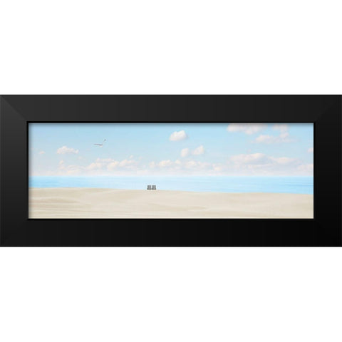 Beachscape Panorama VII Black Modern Wood Framed Art Print by McLoughlin, James