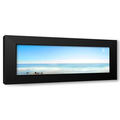 Beachscape Panorama IX Black Modern Wood Framed Art Print by McLoughlin, James