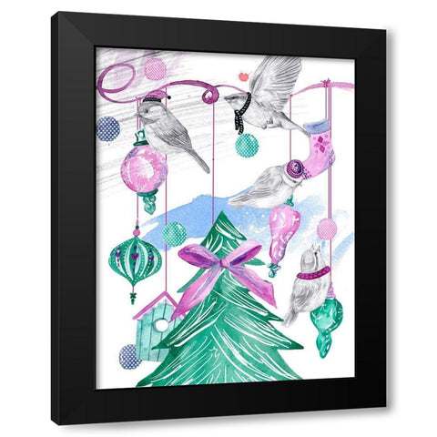 December Tree I Black Modern Wood Framed Art Print with Double Matting by Wang, Melissa