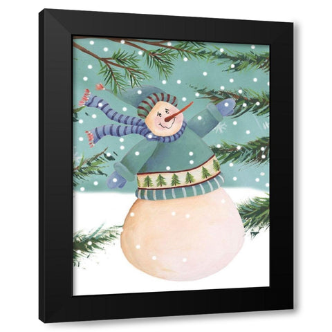 Snow is Falling I Black Modern Wood Framed Art Print by Moore, Regina