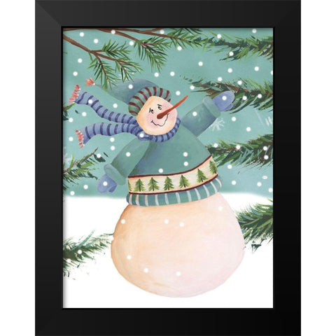 Snow is Falling I Black Modern Wood Framed Art Print by Moore, Regina