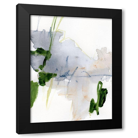 Green and Grey I Black Modern Wood Framed Art Print with Double Matting by Barnes, Victoria