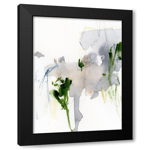 Green and Grey II Black Modern Wood Framed Art Print with Double Matting by Barnes, Victoria