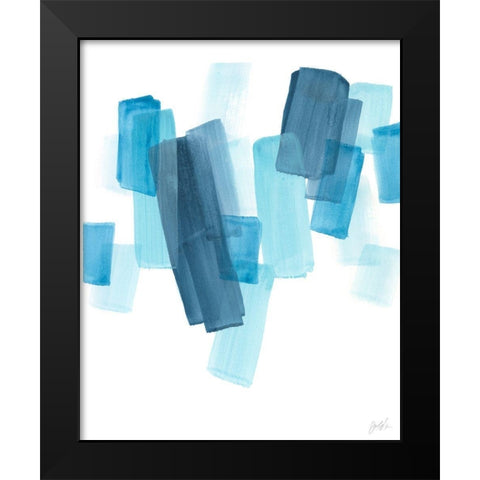 Azure Fragment I Black Modern Wood Framed Art Print by Vess, June Erica